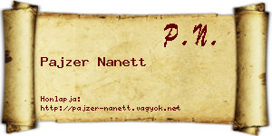 Pajzer Nanett névjegykártya